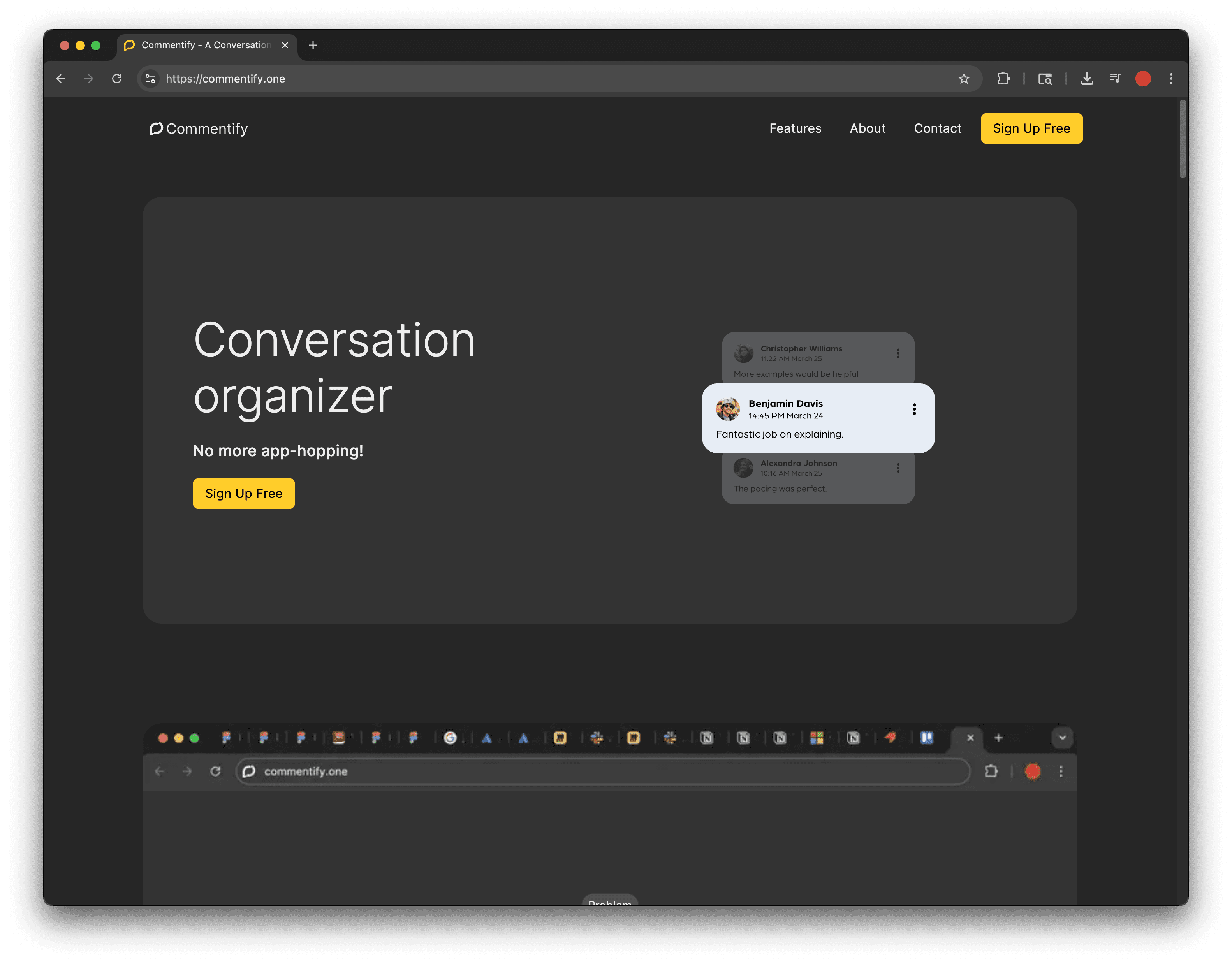 Commentify marketing website