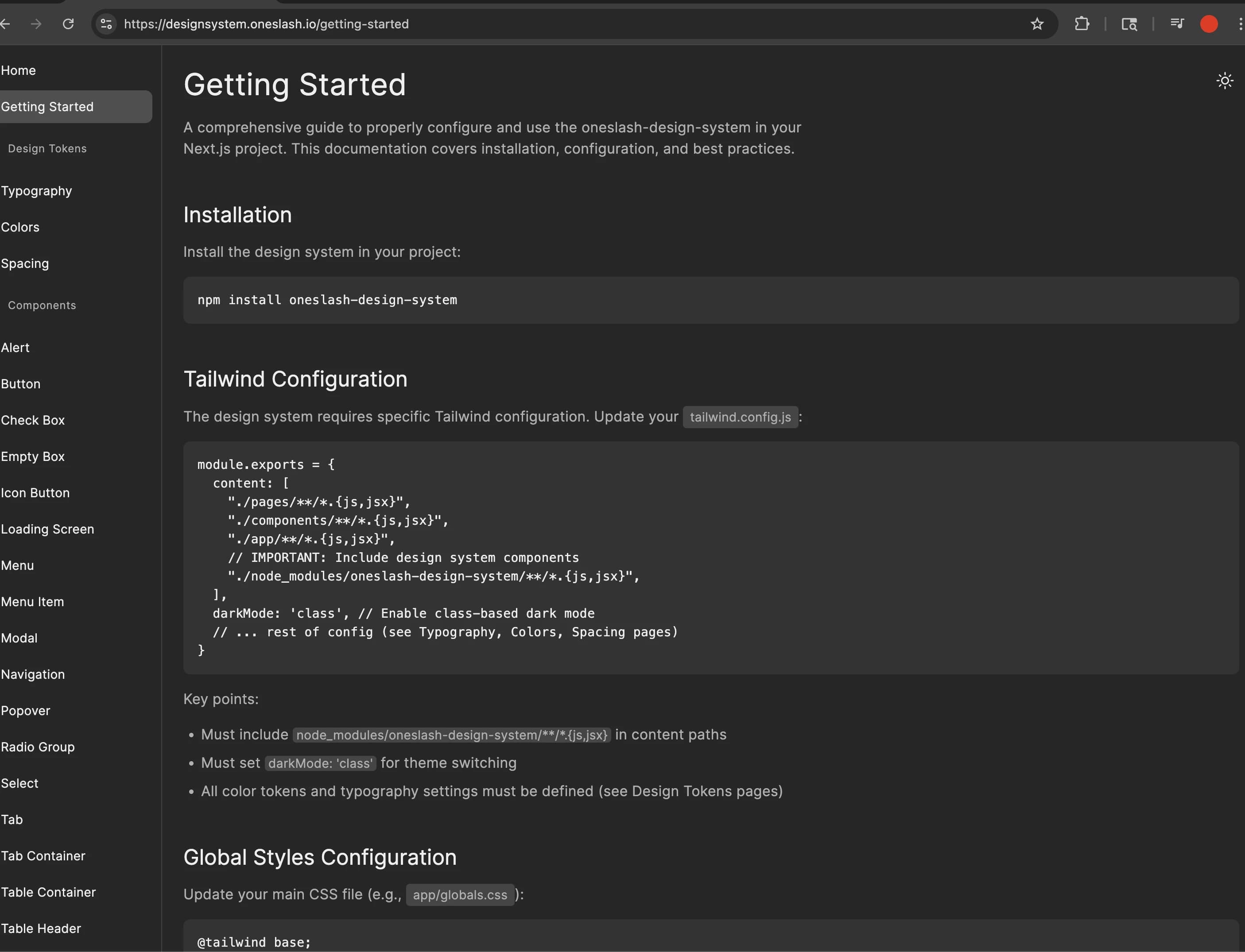 oneSlash Design System