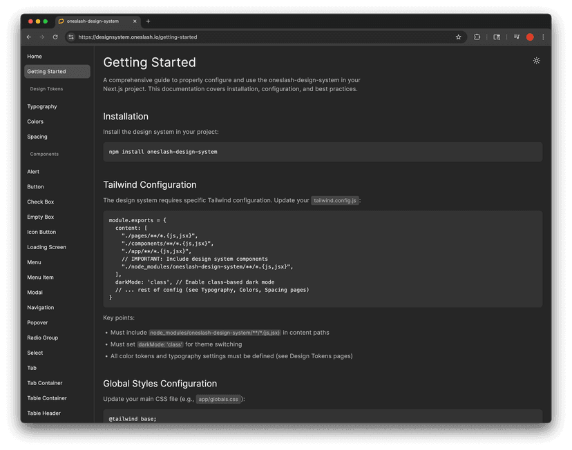 oneSlash Design System